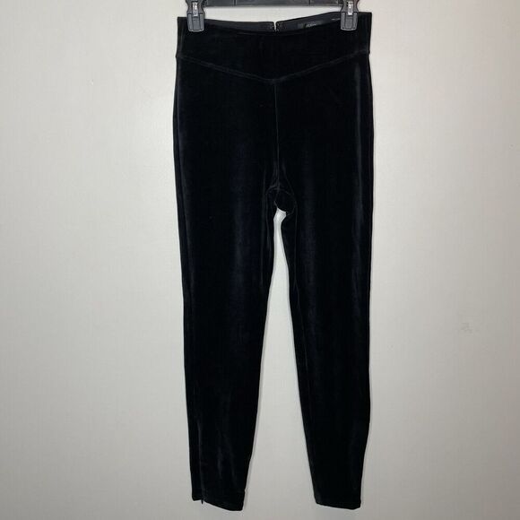 J.CREW Velvet Pants Women Small Italian Stretch NEW Black Leggings BD279 - Picture 1 of 16